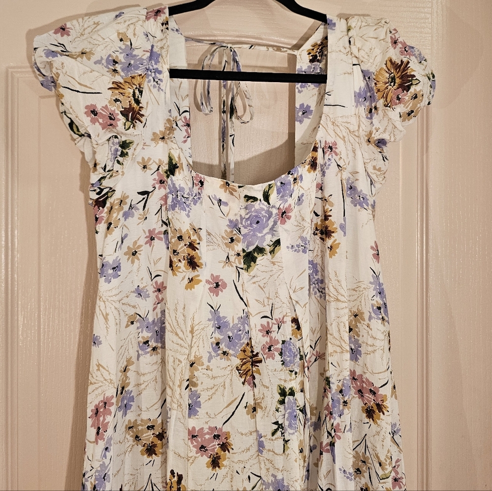Anthropologie Cottagecore Floral Ruffle Midi Dress M - Picture 3 of 6